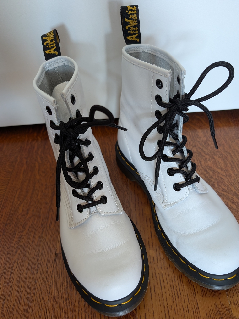 Dr. Martens 1460 White Leather Lace-Up Ankle Boots Women's Size 6 - Picture 13 of 15